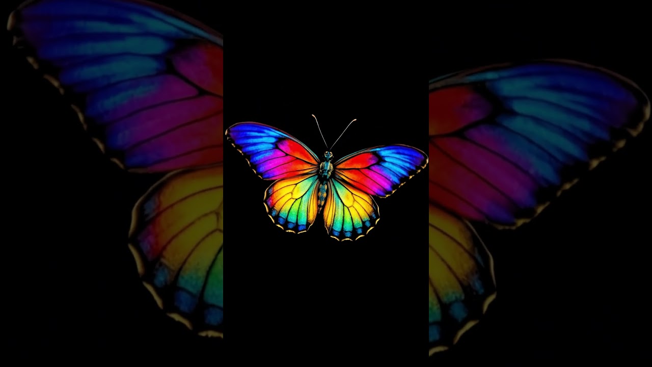 🦋 Colorful Hologram Butterfly in Slow Motion | Magical 3D Relaxing Short
