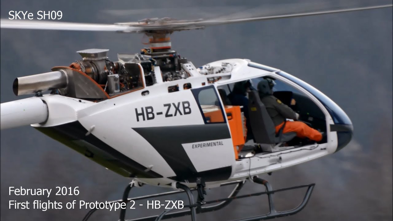 Kopter SH09 (Marenco Swisshelicopter SKYe SH09) prototype 2 (P2) First Flight