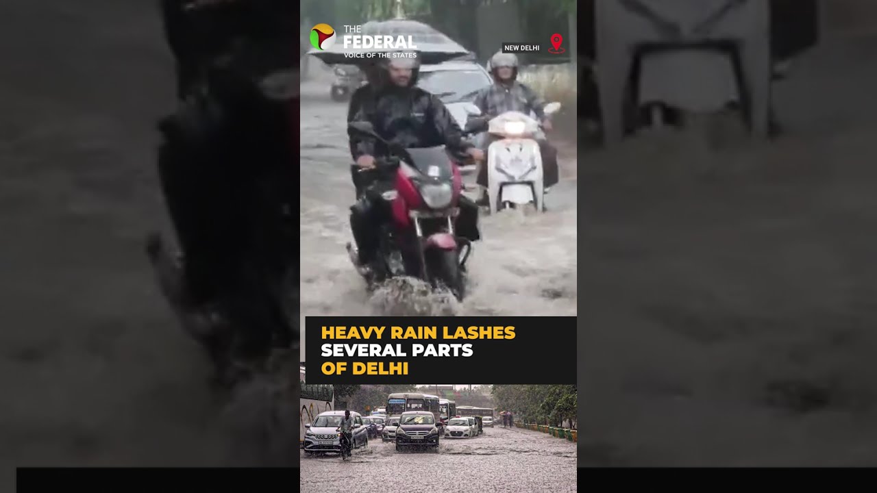Heavy rain leaves Delhi&rsquo;s Sainik Farms waterlogged | #shorts