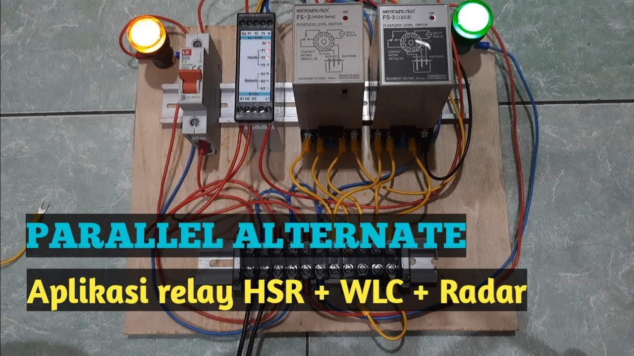 Cara kerja HSR + WLC + Radar untuk pompa air bersih pengisi tandon.