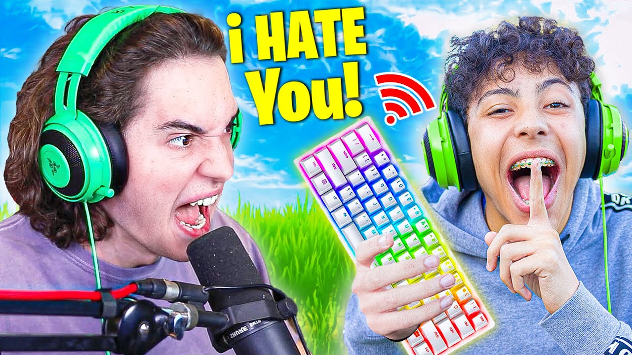 Trolling Youtuber With WIRELESS Keyboard (RAGE)