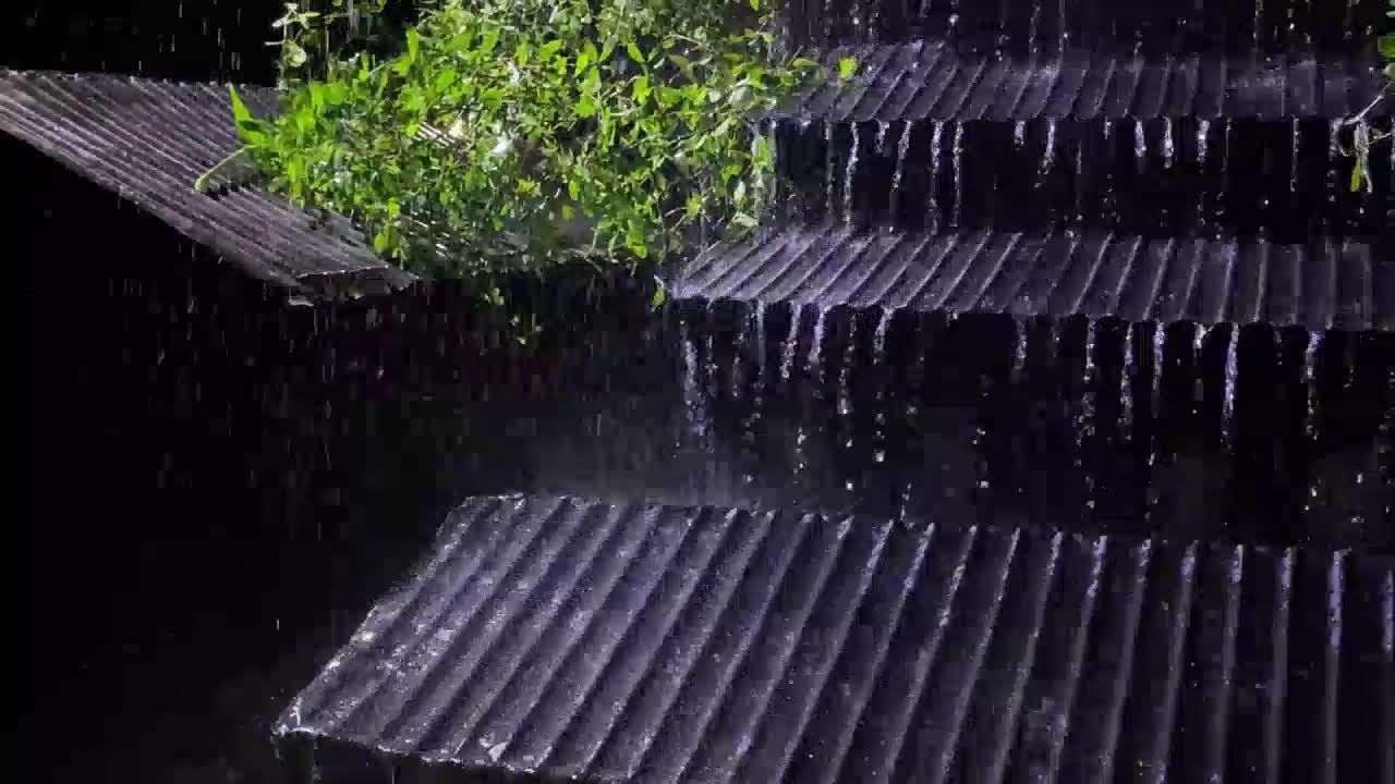 Extreme Relaxation Sounds 🌧️ Heavy Rainstorm at Night with Thunder