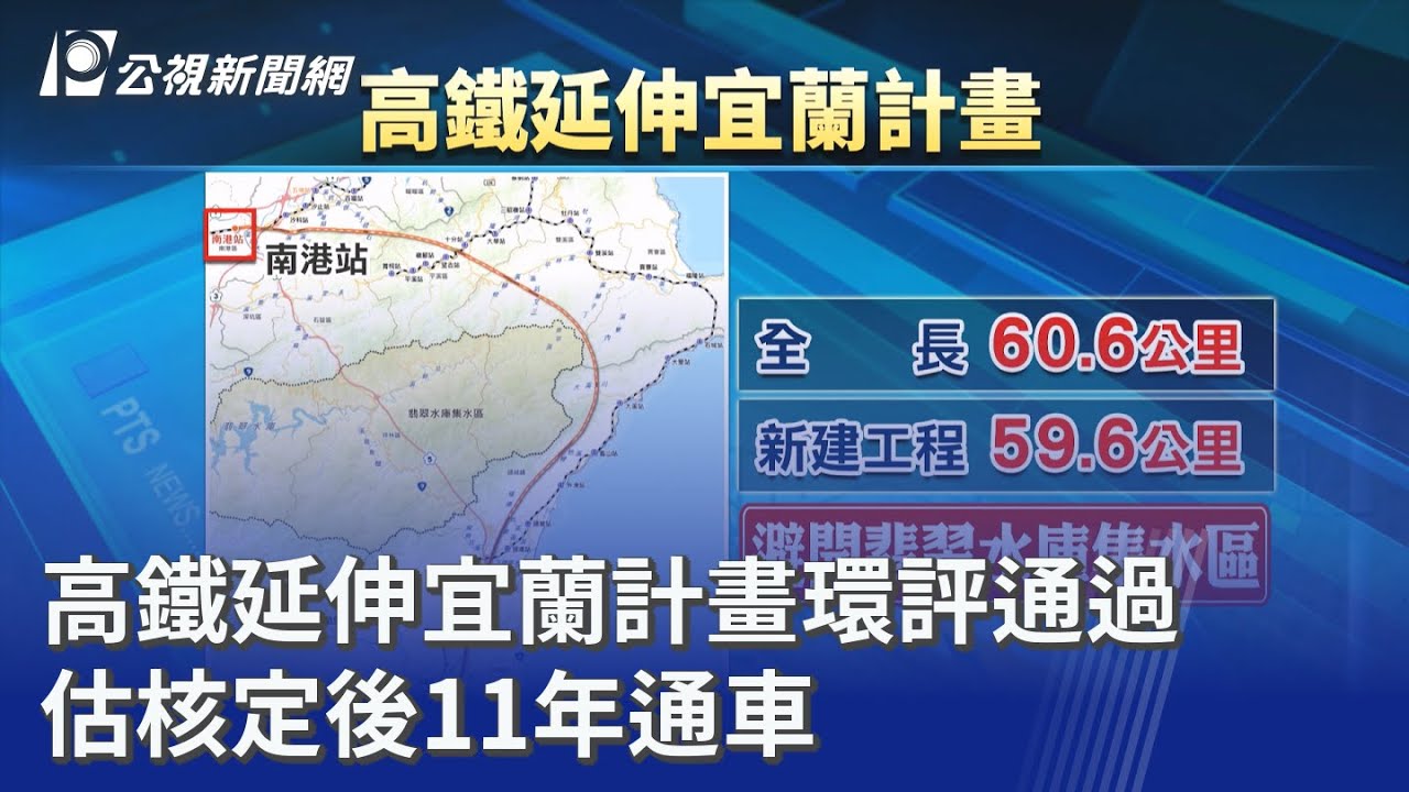 高鐵延伸宜蘭計畫環評通過 估核定後11年通車｜20250820 公視晚間新聞