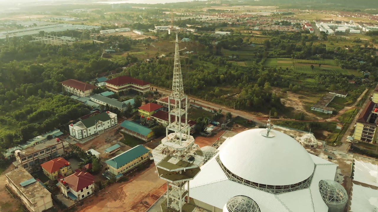 Proyek Pembangunan Masjid Agung II Batam, video drone.