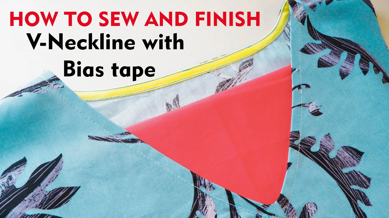 ✳How To Sew Perfect V-Neckline With Bias Tape | Sewing Techniques Tutorial | Thuy Sewing