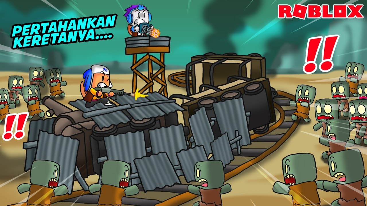 BABY DEL DAN MOCIL BUAT BENTENG DI KERETA DEAD RAILS YANG MOGOK DAN LAWAN ZOMBIE 100 HARI DI ROBLOX!