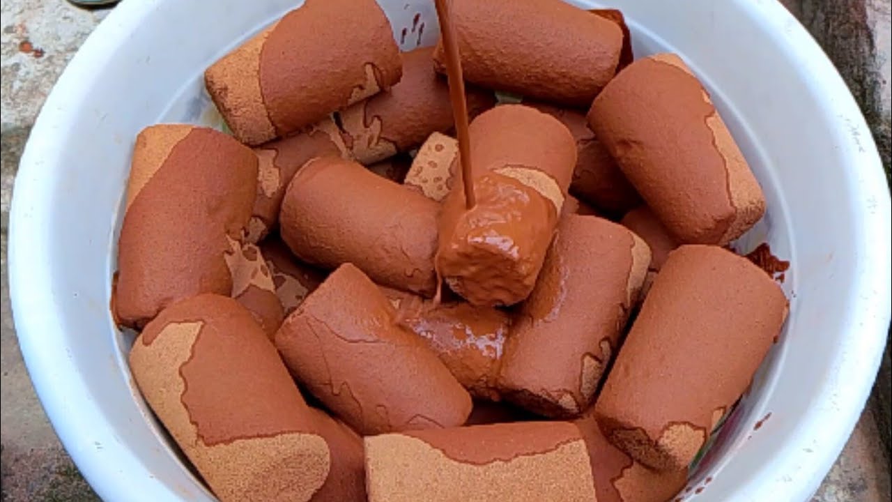 Asmr-Pure Red Dirt Glass Shapes Full Tub Dry Crumbling+ Red Pouring Coating