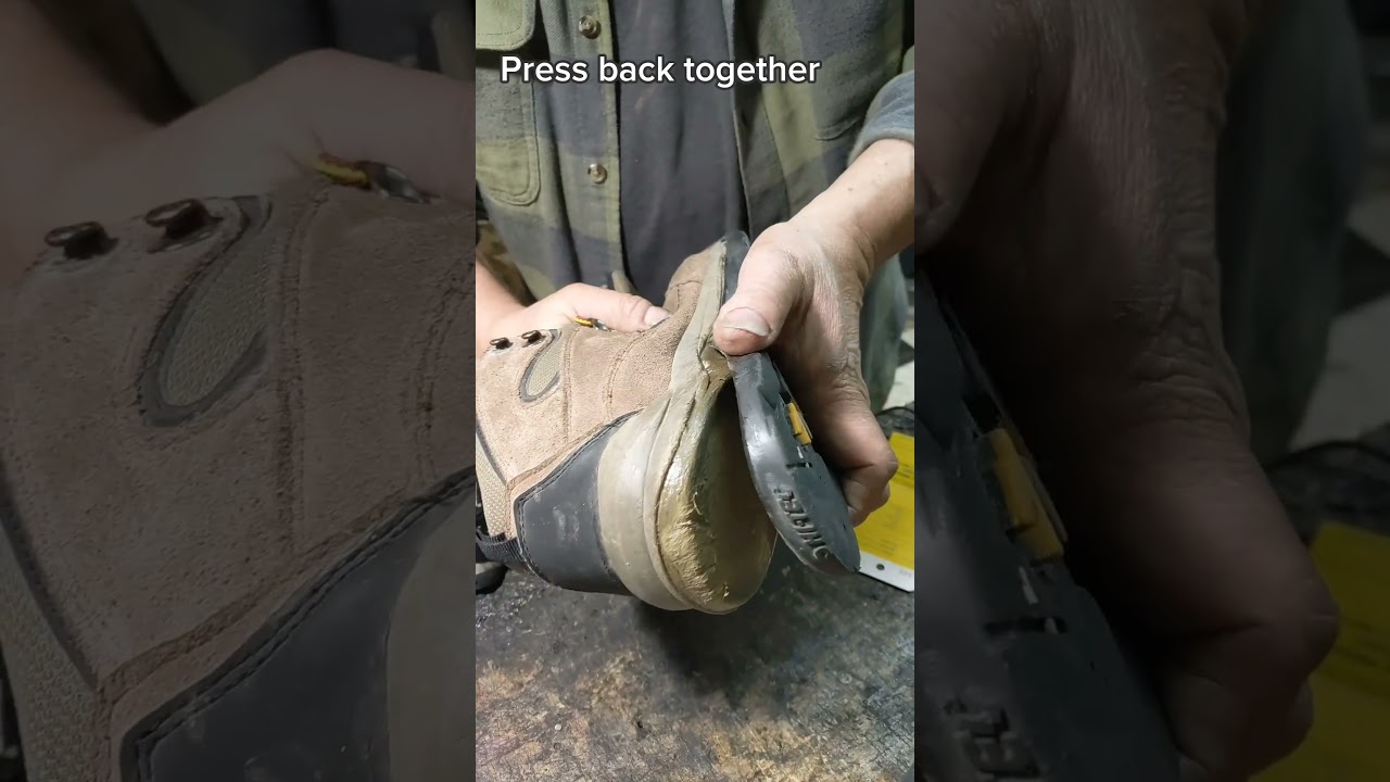 George the Cobbler: Gluing a Sole Back on a Shoe #shorts