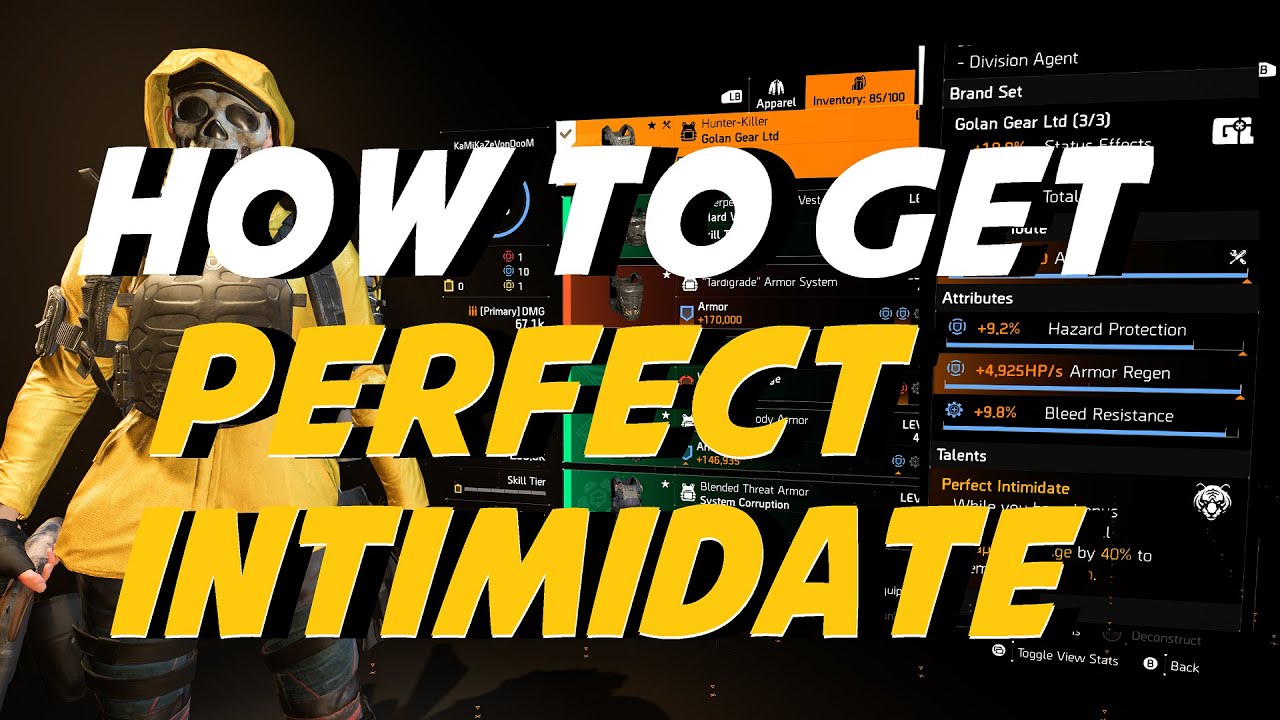 How to get PERFECT INTIMIDATE | The Division 2: Hunter-Killer Chest Piece