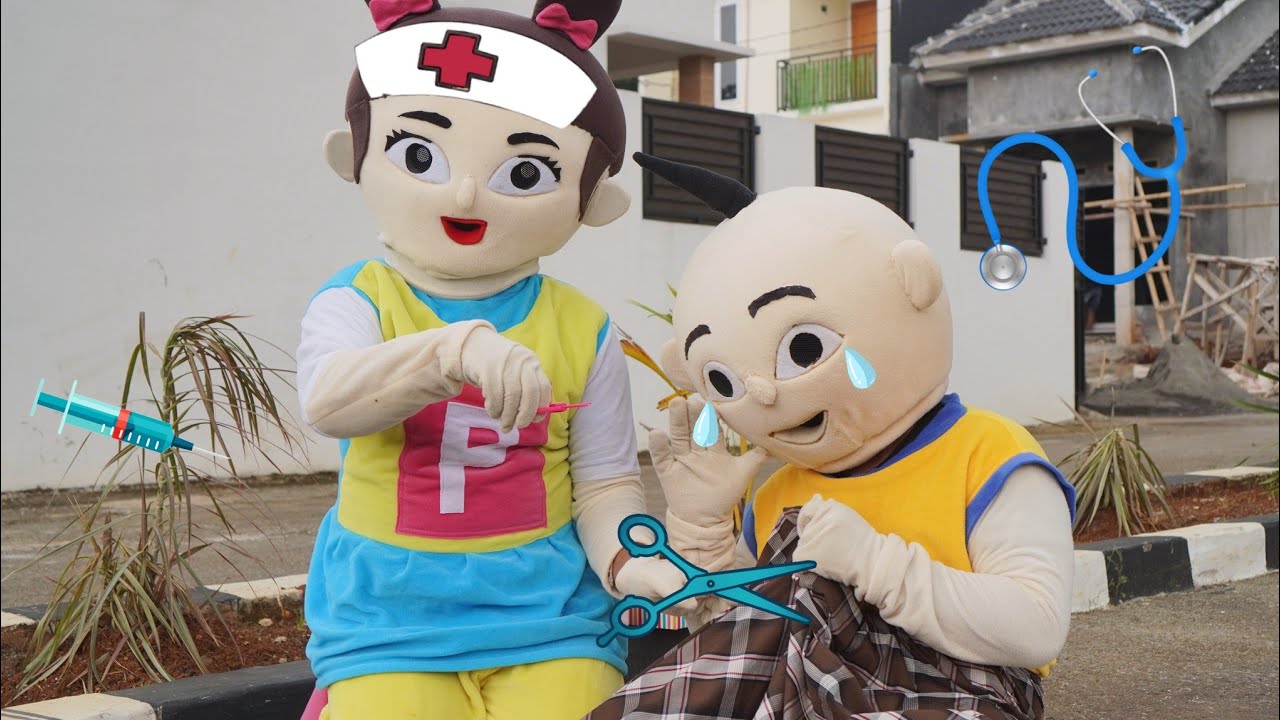UPIN DI SUNAT ✂️ NANGIS KEJER MAIN DOKTER DOKTERAN Badut lucu vlog