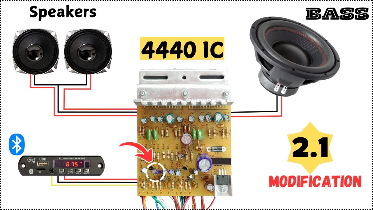 4440 IC Amplifier Board Modification Boosting Bass and Clarity