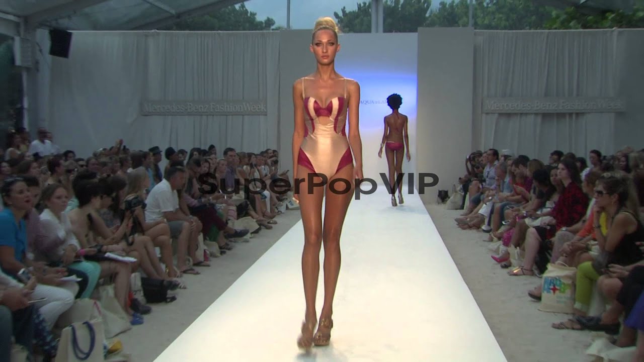 Models walk the runway at Aqua Di Lara - MBFW Miami Swim ...