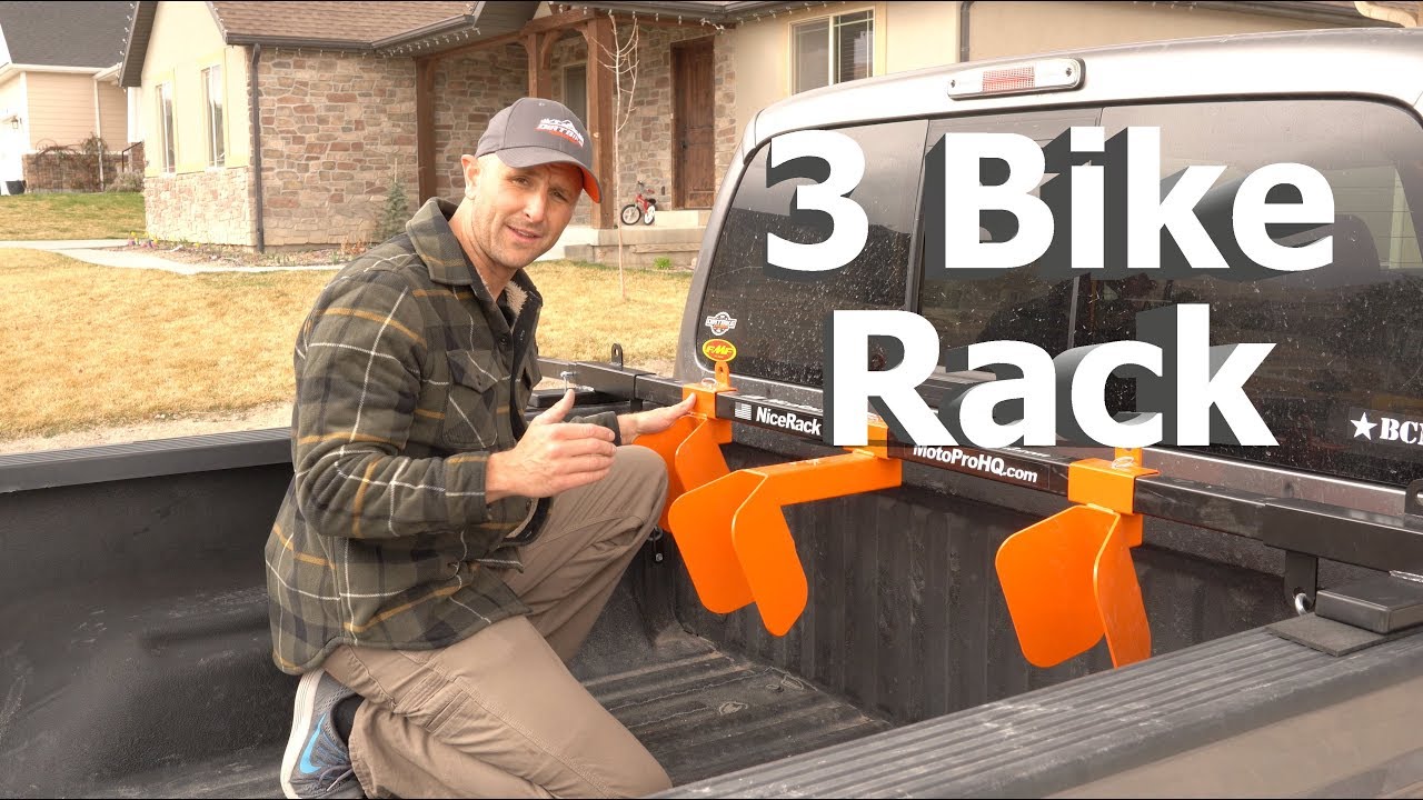 MotoProHQ 3 Dirt Bike Truck Rack | Great way to haul 3 bikes!