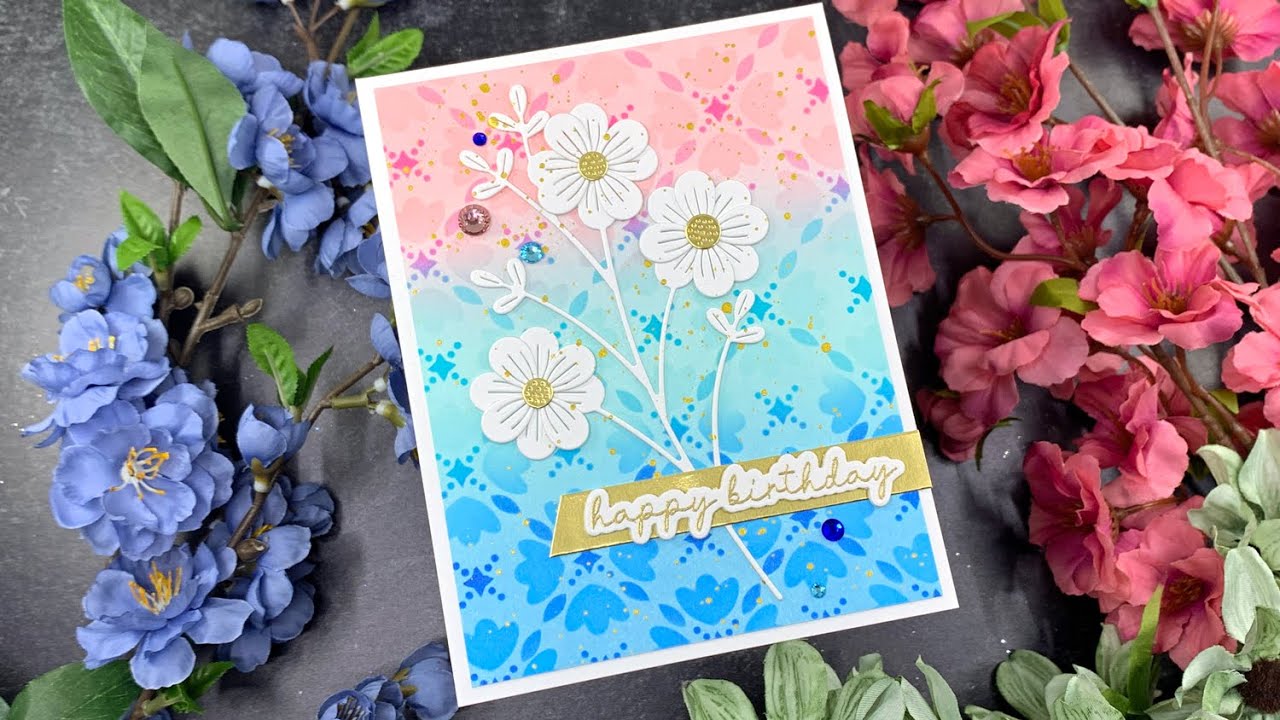 Inspired by Bling! | Mosaic Tulips Stencil | Simon Says Stamp