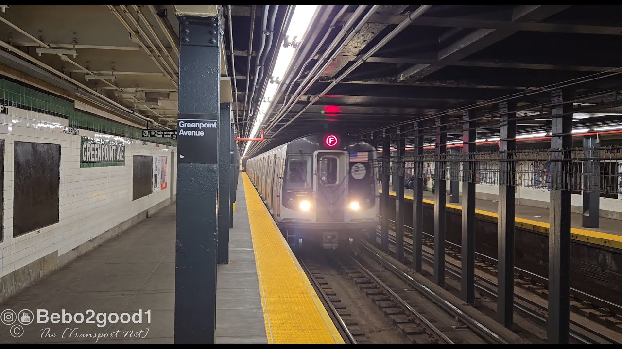 NYC Subway: R68A (G) & R160 (F) Trains at Greenpoint Ave, Brooklyn