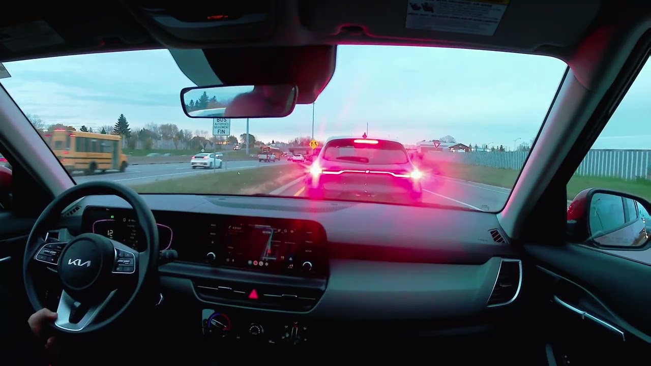 Cool November morning drive to Montreal