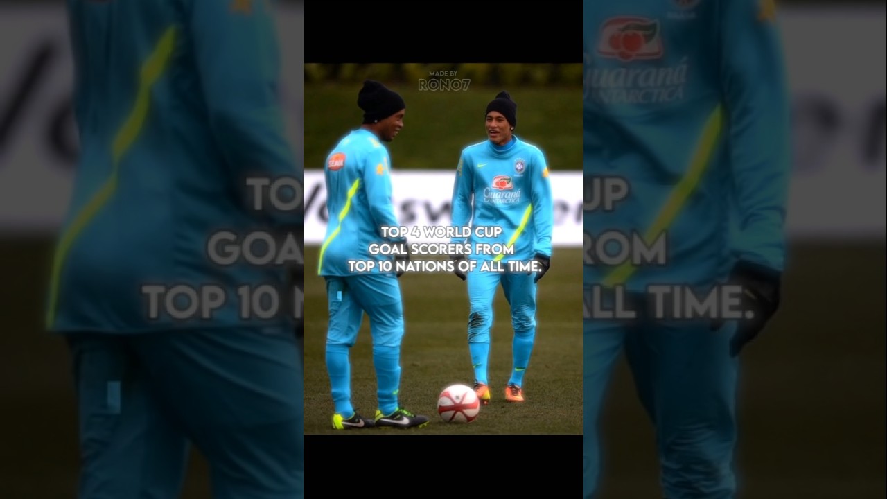 Top 4 World Cup Goal Scorers from top 10 nations of all time 💀💨 || #shorts #football #edit #viral