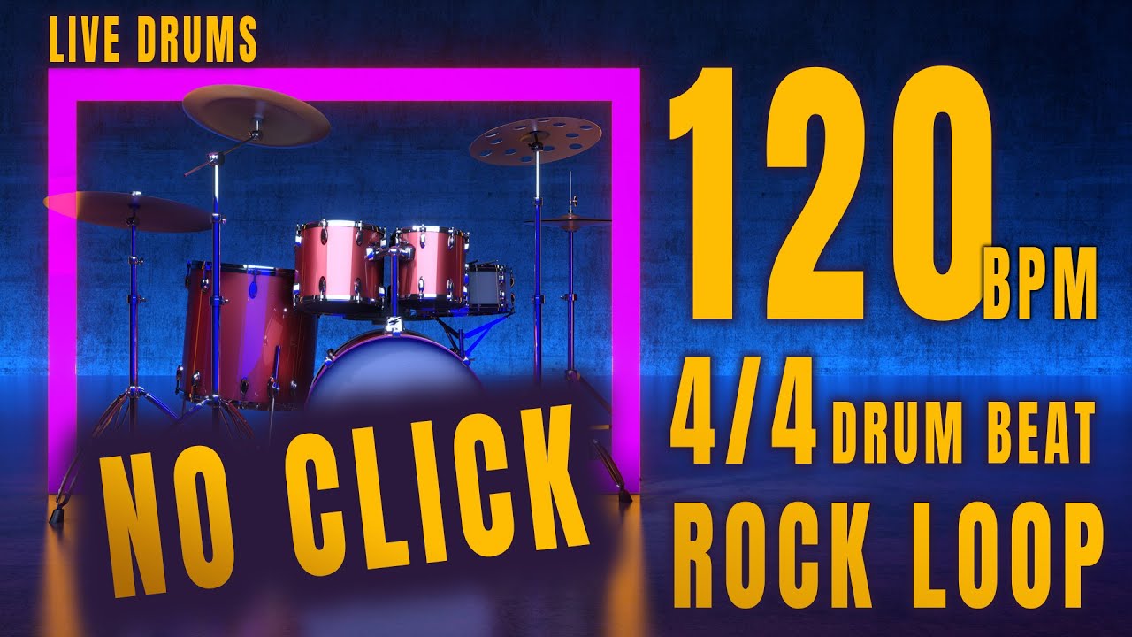 BEST ROCK DRUM BEAT EVER! 120 BPM 4/4 TO PRACTICE LIKE A PRO