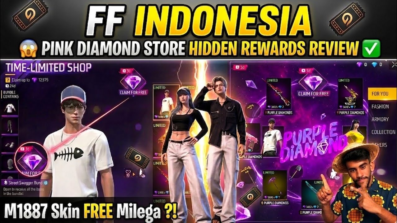 FF Indonesia Server Pink Diamond Store Hidden Rewards Review