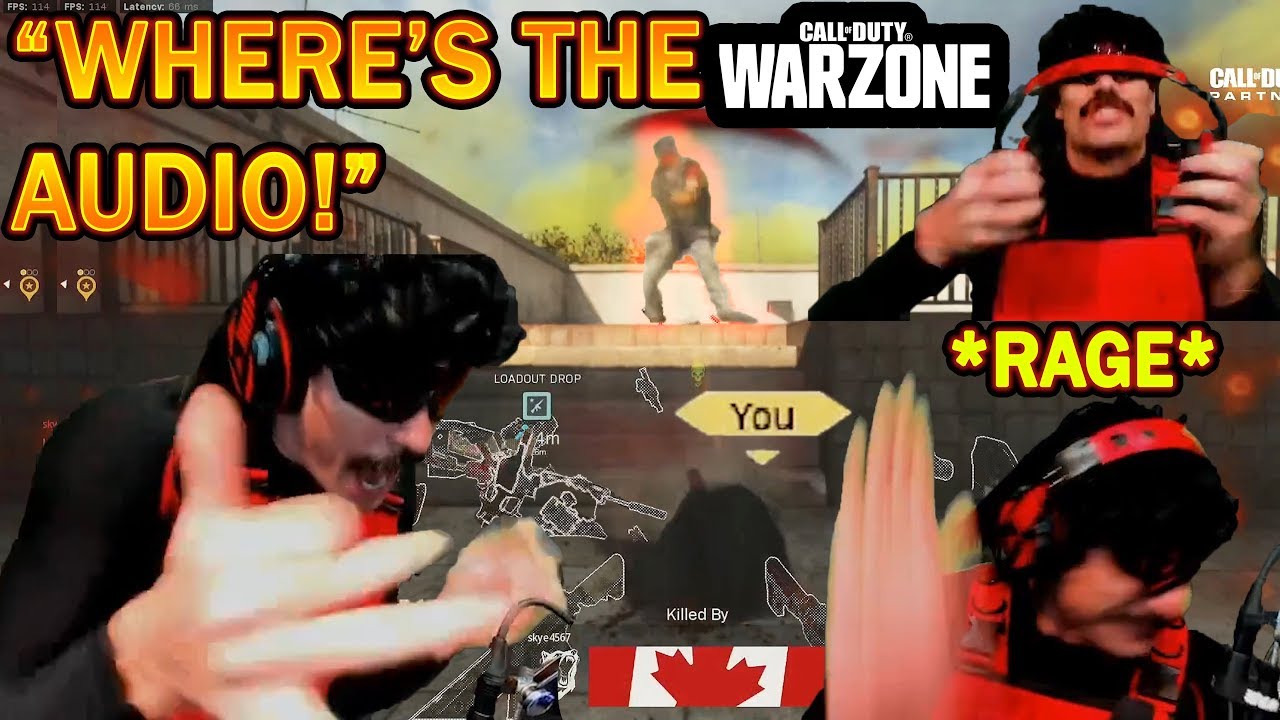 DrDisrespect's FIRST RAGE in COD Warzone & Almost BREAKS Headset! (Broken Audio!)