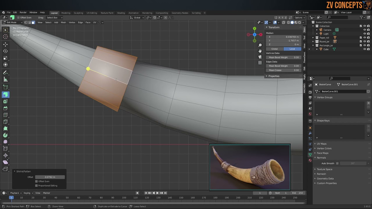 How to Model a Stylized Low Poly Horn in Blender | Game Asset Tutorial in Hindi | Lecture 11