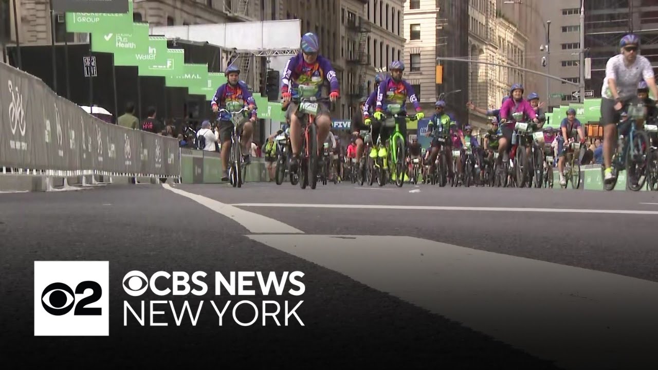 Five Boro Bike Tour rolling through NYC today