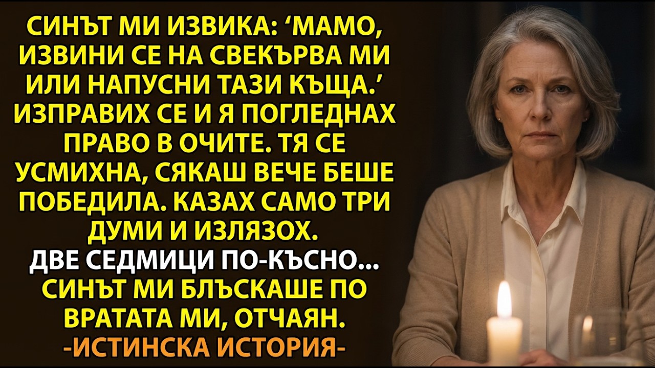 ИСТИНСКА ИСТОРИЯ 👵💔 Синът ме накара да се извиня. Казах 3 думи—после молеше