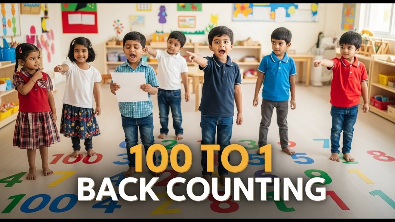 “WOW! Preschool Kids Back Counting 100 to 1 on Floor 🧮 | Montessori M3”