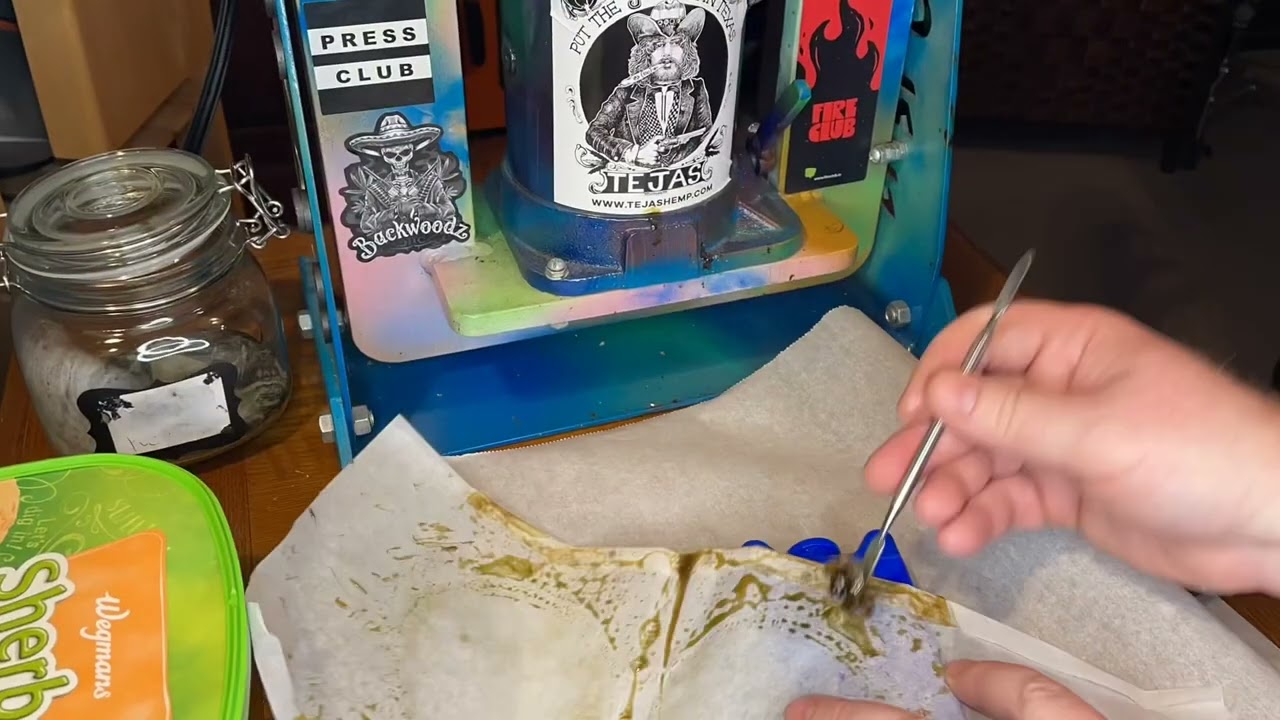 Pressing an Ounce Fruit Loops CBD Flower into Rosin, NFSOT