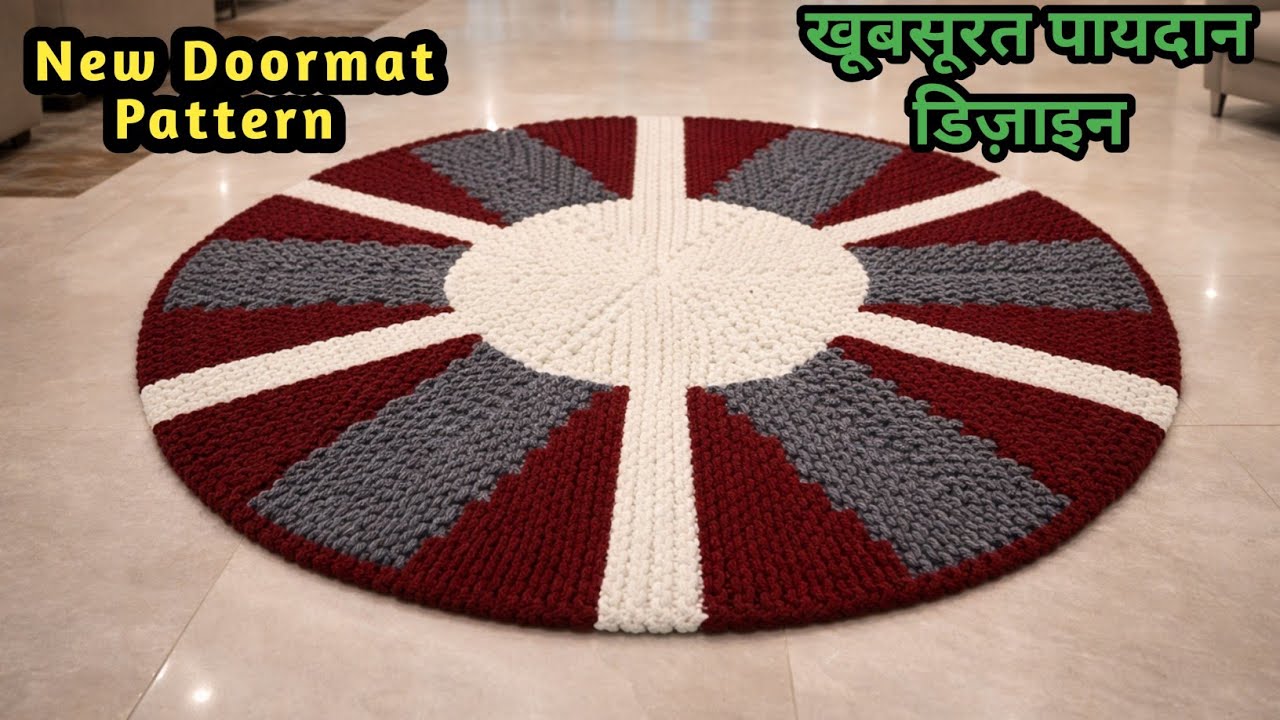 Handcrafted Round Crochet Doormat | Knitting Doormat 