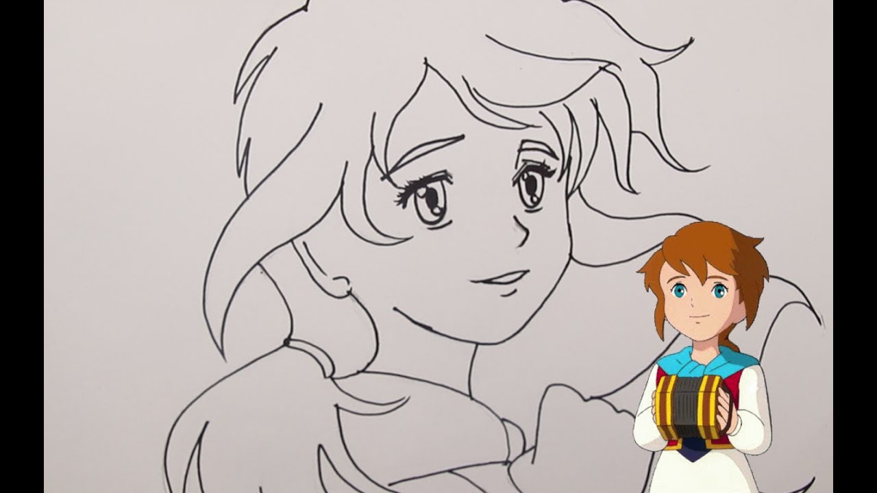 رسم ريمي خطوة بخطوة  (家なき子レミ) بالرصاص والتخطيط الجزء الاول Part1