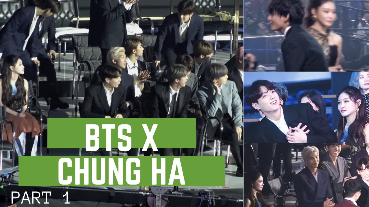 BTS AND CHUNGHA INTERACTION/MOMENTS - PART 1 방탄소년단 청하