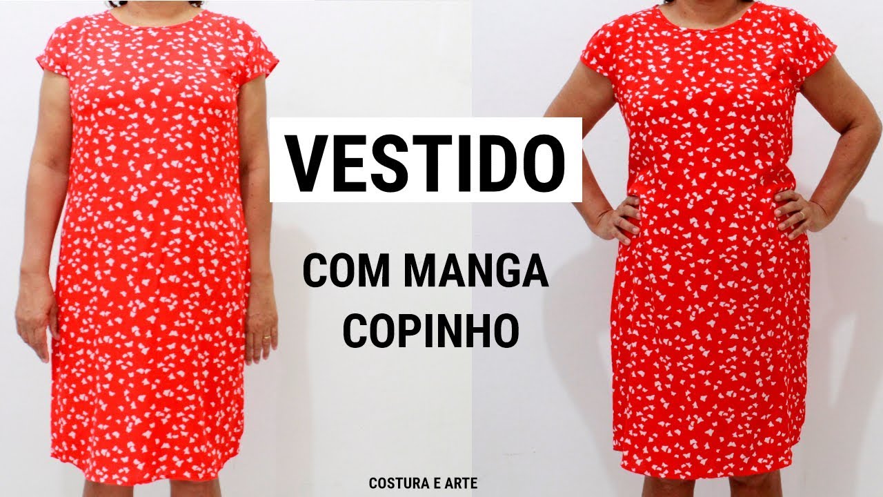 CORTE E COSTURA DE VESTIDO MANGA COPINHO | COSTURA E ARTE