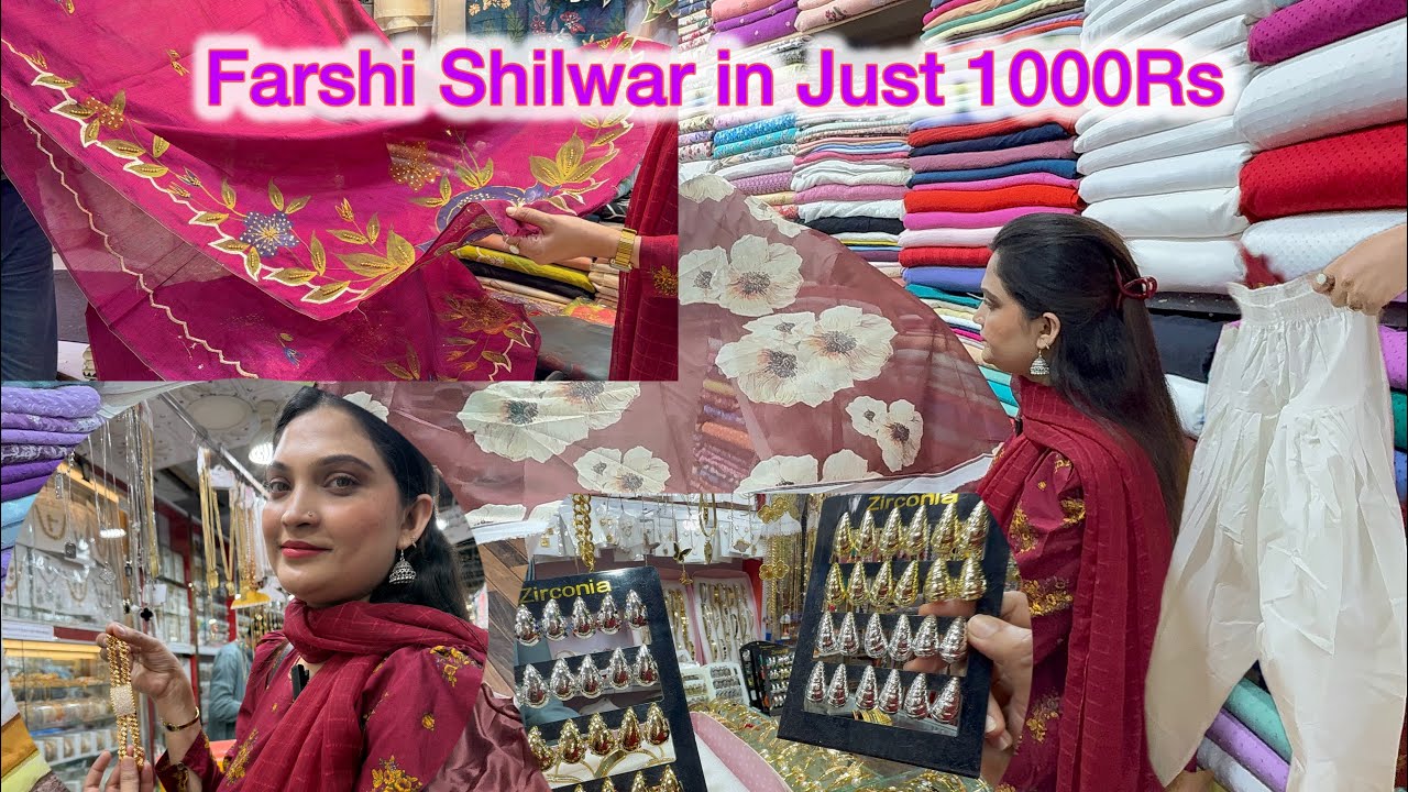 Eid Ki Tyari 😍 Farshi Shilwar ❤️Trending Jewellery😍 Reasonable beautiful Summer Fabric🫶🏻