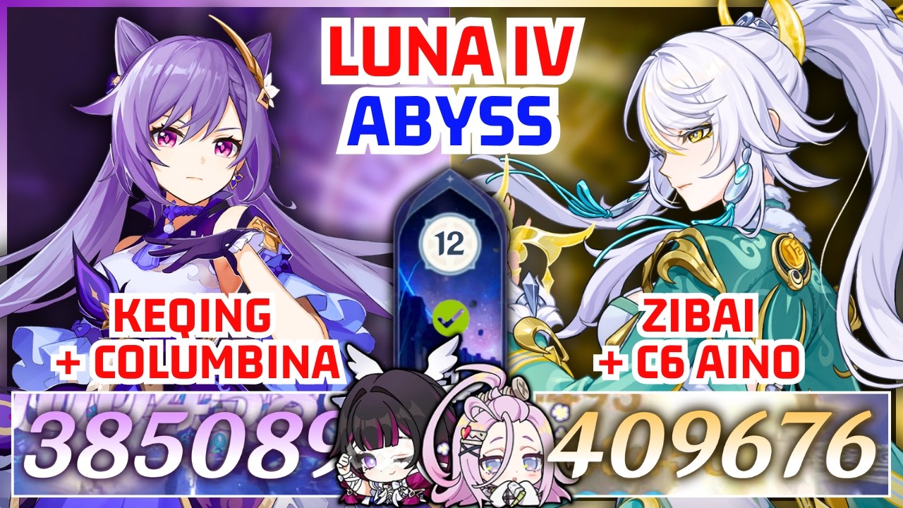 C1 Keqing Hexerei + Columbina & F2P C1 Zibai Lunar Crystallize | NEW Abyss 6.3-6.4 Floor 12 |Genshin