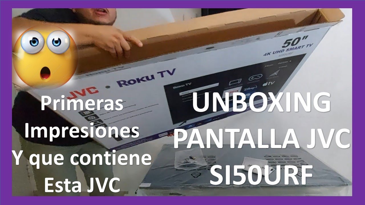 UNBOXING pantalla JVC SI50URF DE 50 PULGADAS 4k primer encendido.