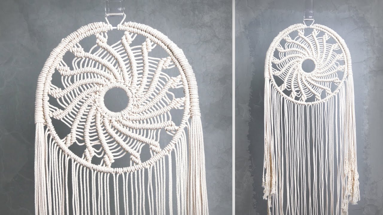 DIY Circular Macrame Wall Hanging SUN Dreamcatcher
