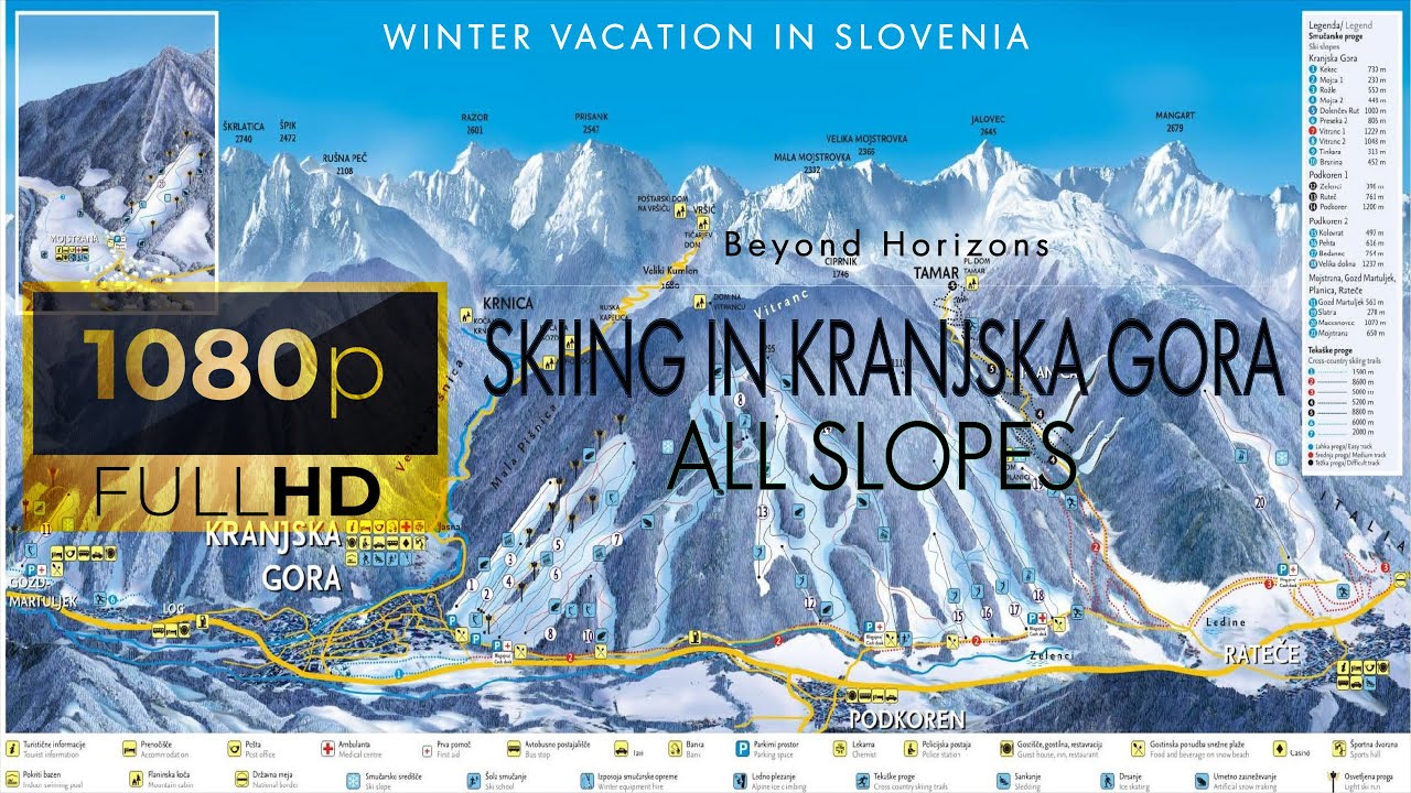 Skiing in Kranjska gora (Slovenia) - all slopes