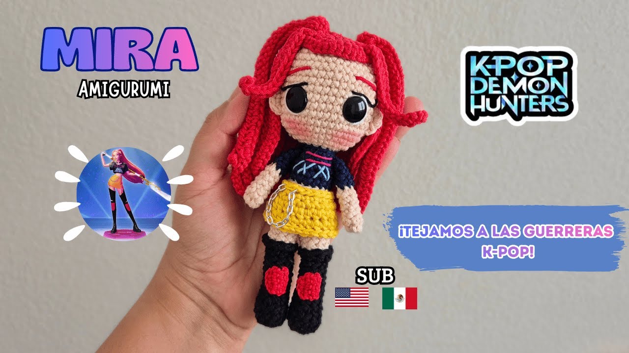 TEJE A MIRA ✨🩷DEMON HUNTERS K-POP - TUTORIAL+ PATRÓN ESCRITO | EL GRILLITO TEJEDOR BY LILY
