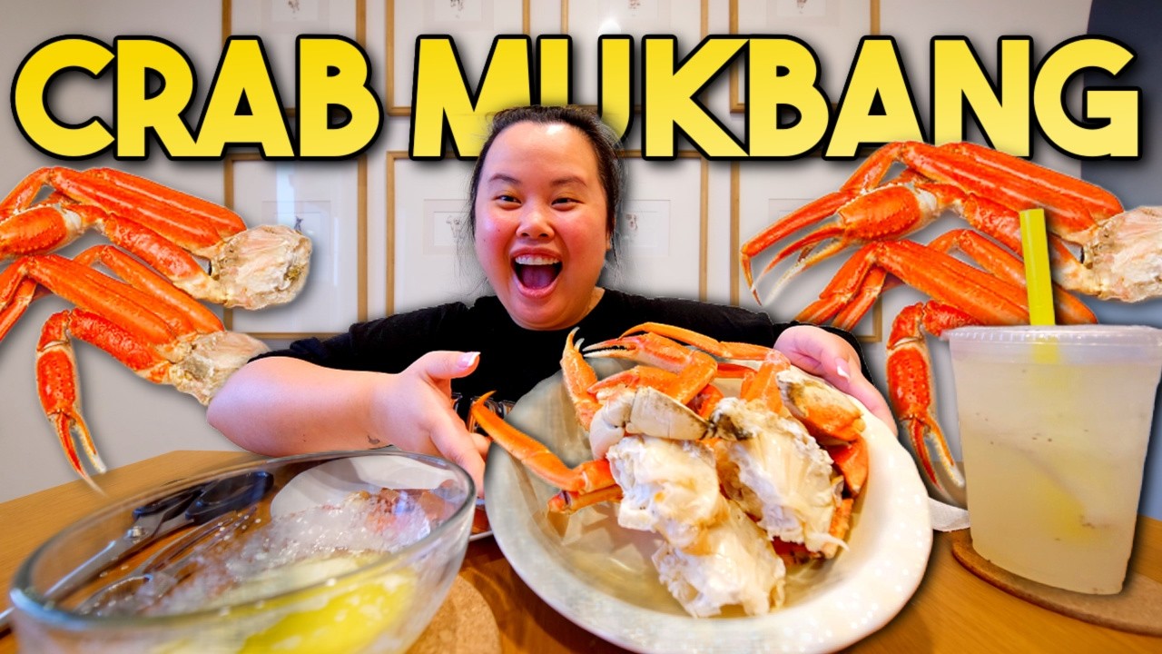 Мукбанг с гигантским снежным крабом и морепродуктами (ужин со мной + беседа с моим мужем)