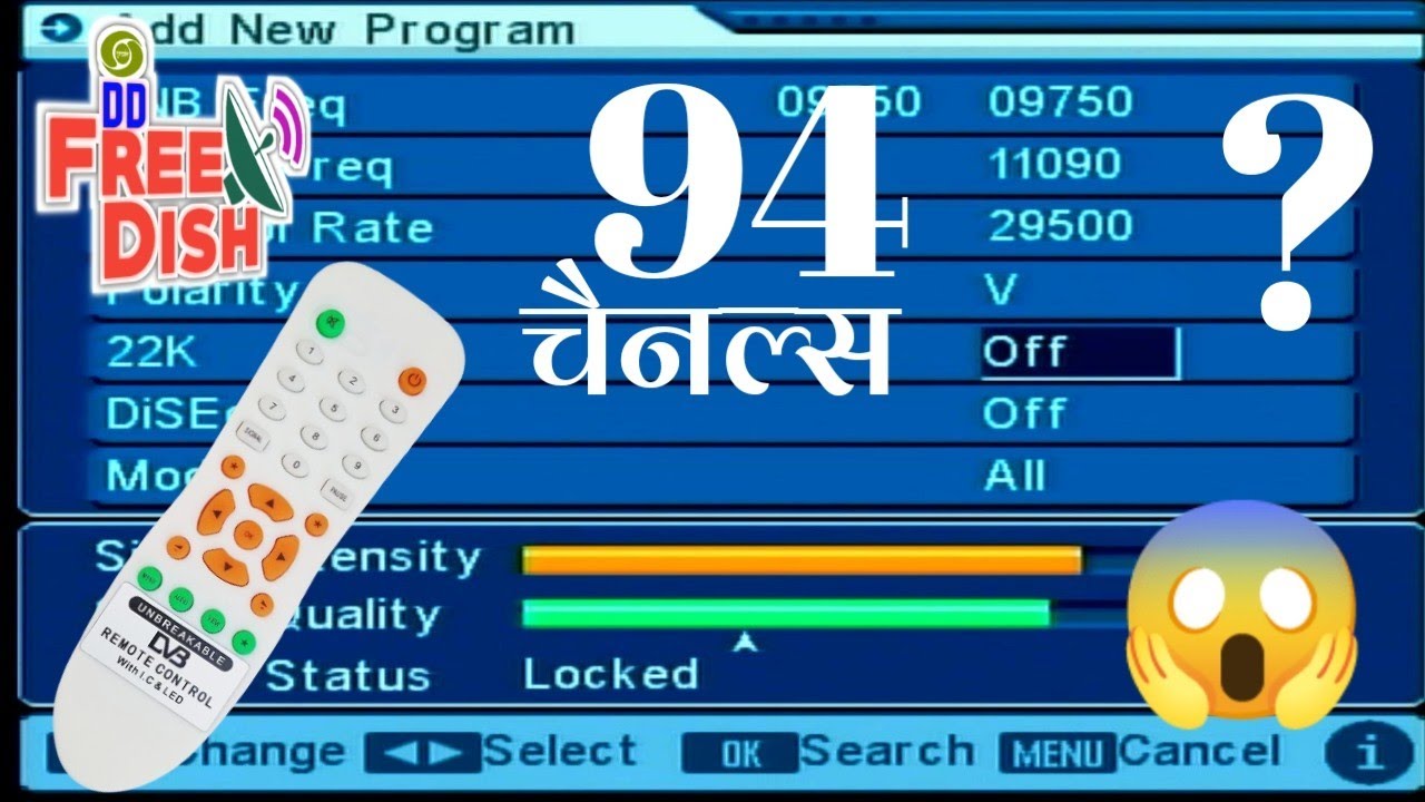 😱DD Free Dish MPEG-2 Setup Box me New TV Channel Kaise Add Kare? Auto/Manual Scan frequency setting