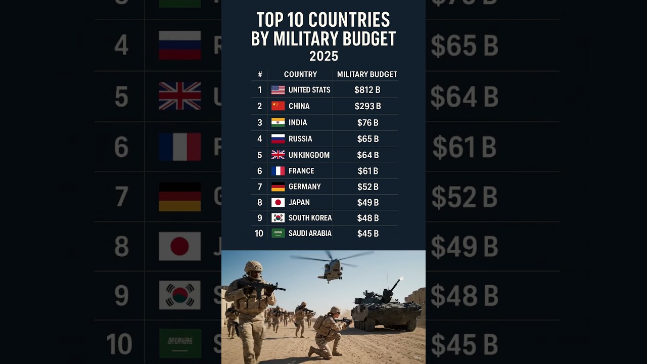 Top 10 Countries by Military Budget 2025 💰 | Defense Spending Power