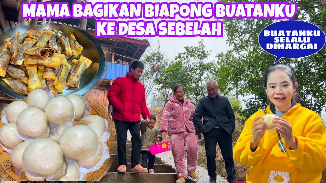 BIAPONG BUATANKU ENAK, MAMA LANGSUNG BAWA DAN BAGI KE TEMAN TEMANNYA DI DESA TERPENCIL SEBELAH