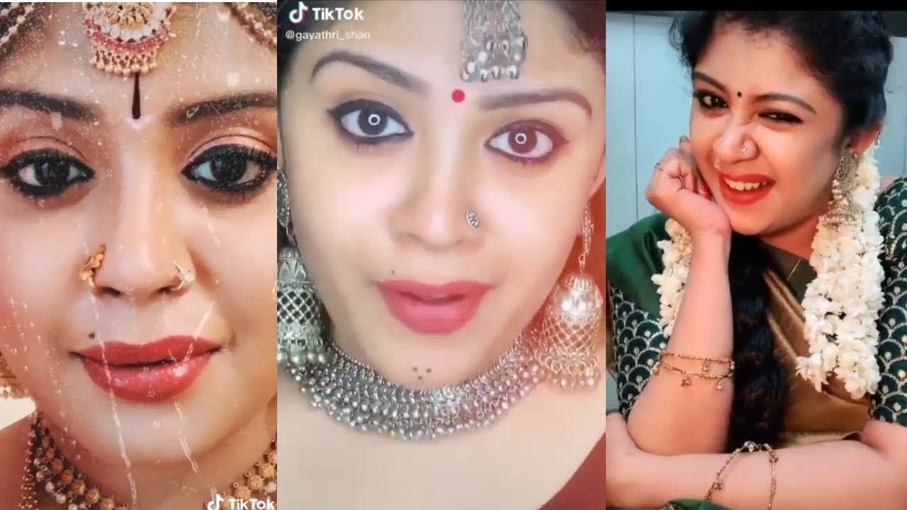 Gayathri shan Tiktok videos😘|🤩 Expression queen Gayathri Cute latest tikok Videos🧡🧡.