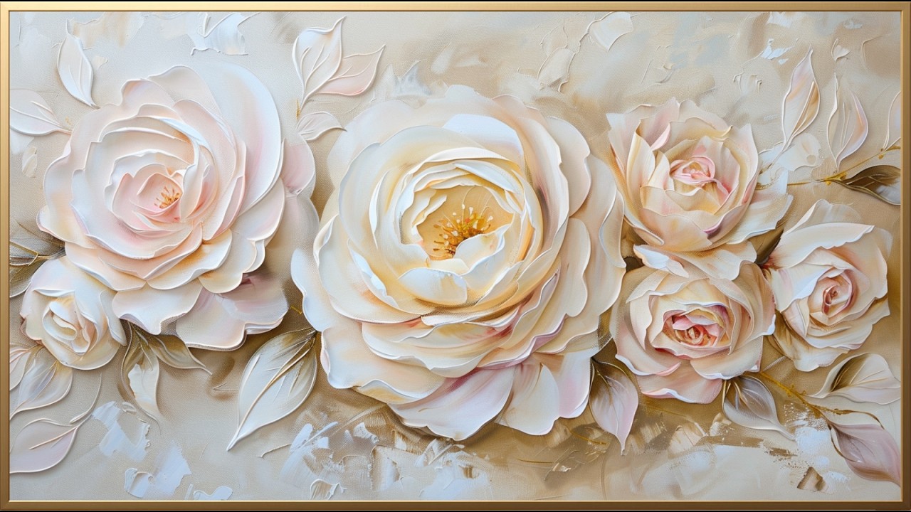 Floral Wall Art for Frame TV | Rose Painting Display (4K 2 Hours)