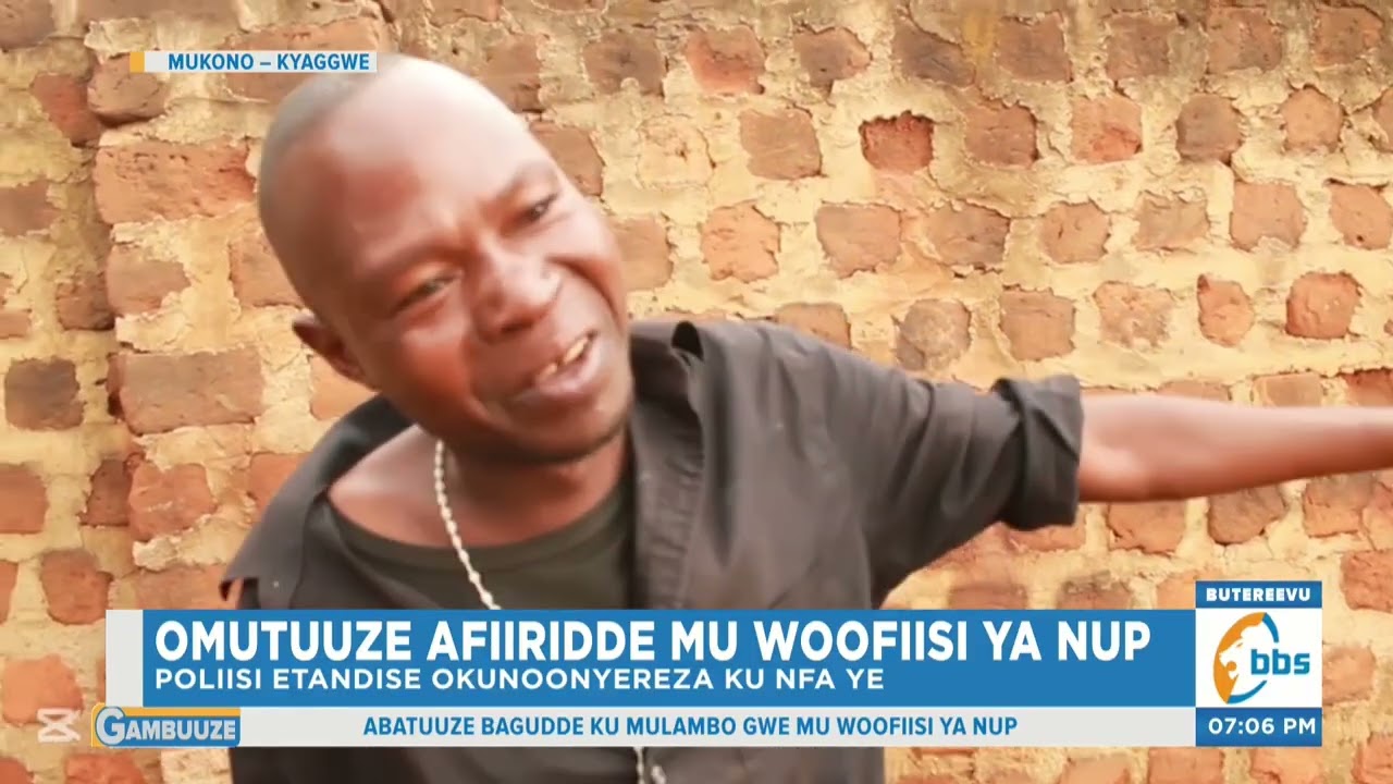Omutuuze Afiiridde mu Woofiisi ya NUP , Poliisi Etandise Okunoonyereza ku Nfa ye