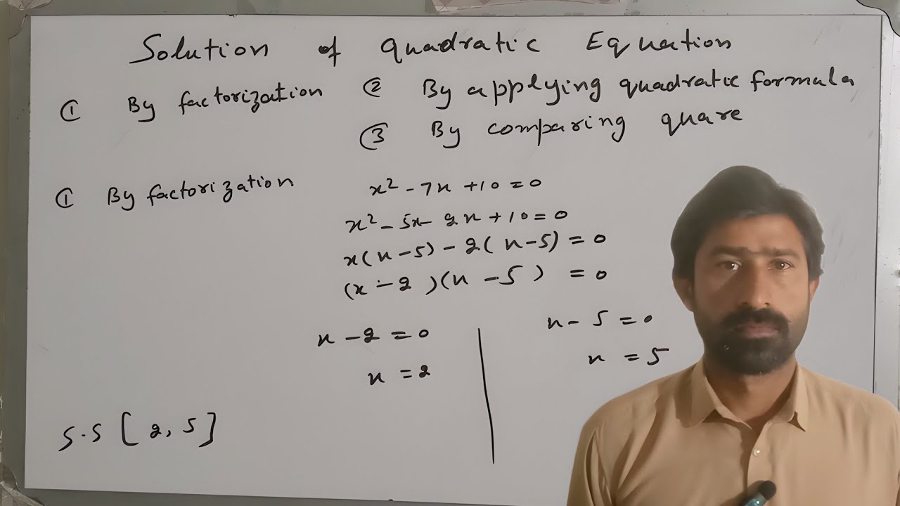 Solution of Quadratic Equations by Factorization | Step-by-Step Method