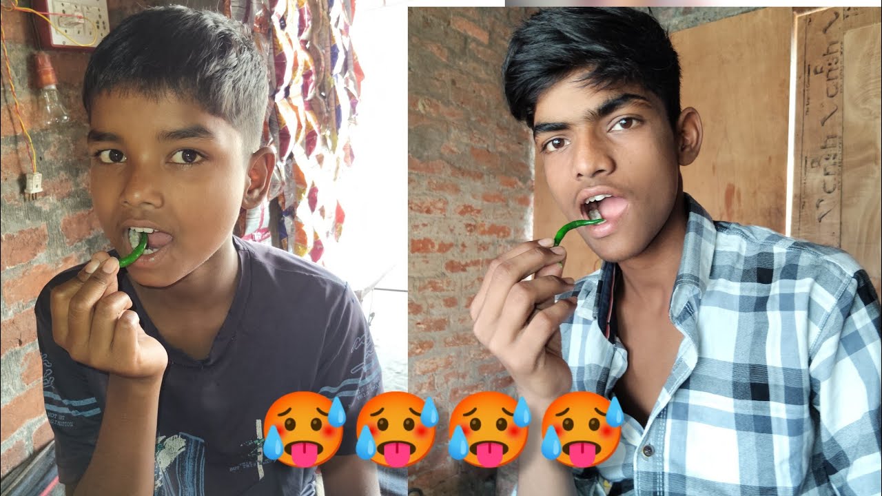 Aaj Ham donon 😳bhaiyon ko 🥵mirch khana Pada😂