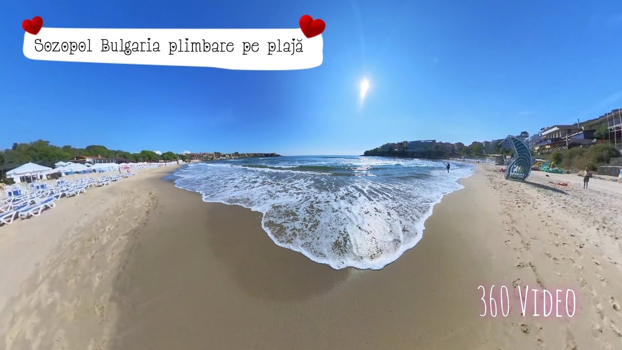 Sozopol Bulgaria - plimbare pe plajă 360 Video 4k