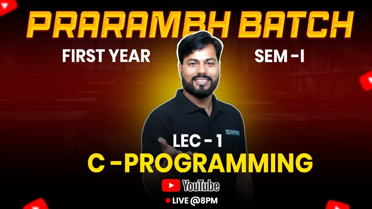 C Programming Lecture 1 | Learn C from Scratch | Basics to Pro | Nitin Bhor Sir | FE Engineering